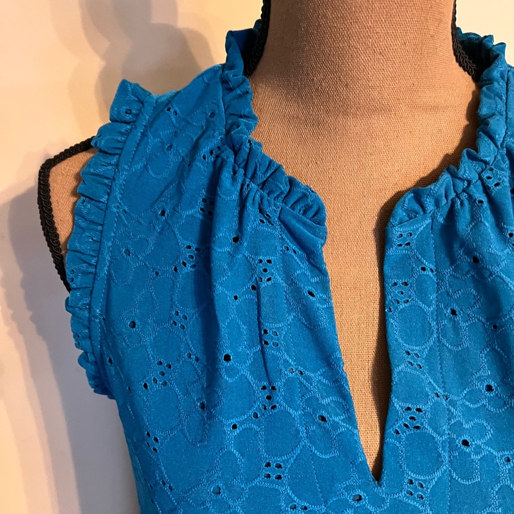 NO LABEL (MICHAEL KORS). Vibrant Blue Ruffle Hem Dress - Picture 2 of 2
